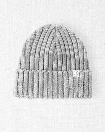 Baby Organic Cotton Ribbed Knit Beanie