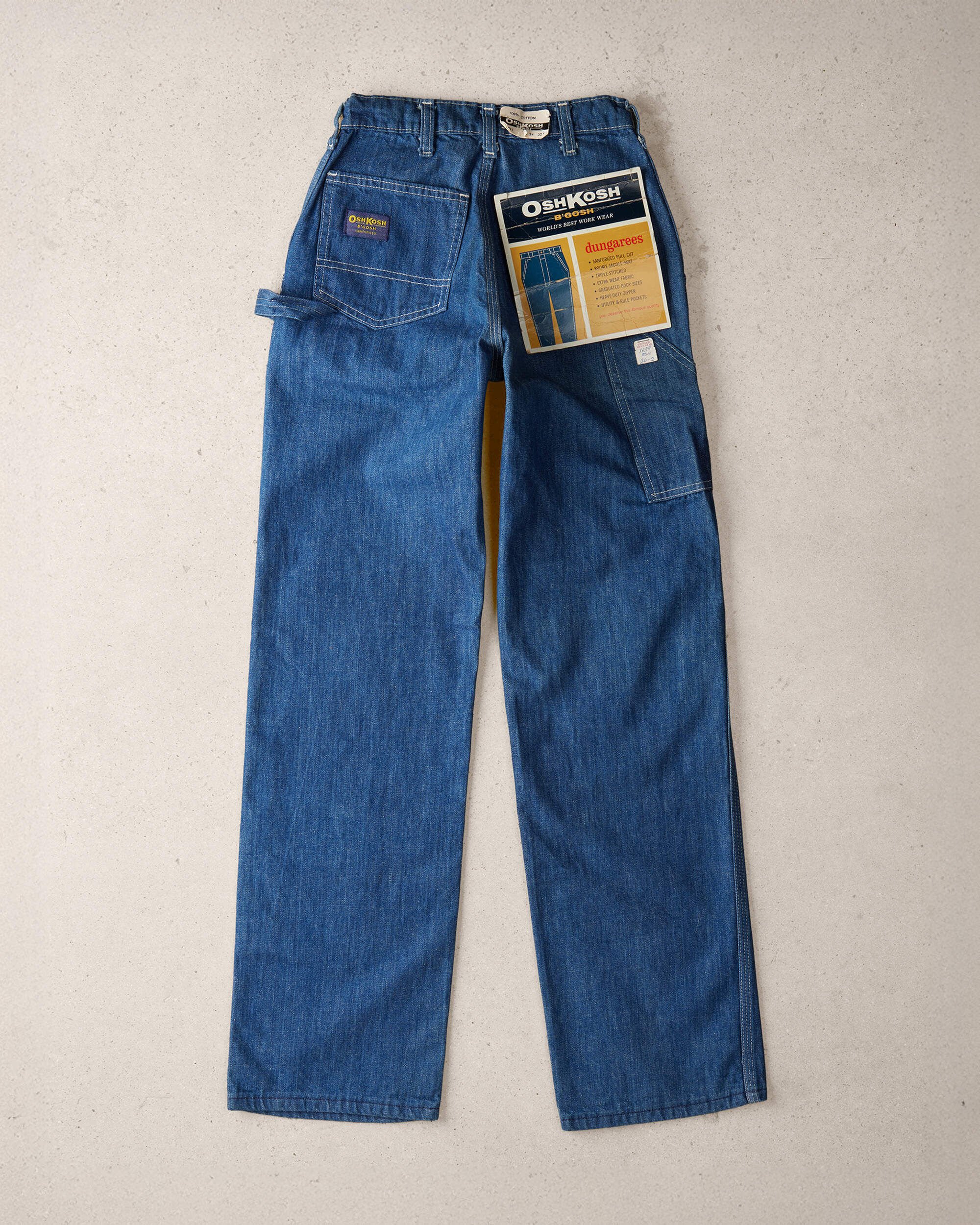Adult X-Small Vintage Medium Wash Denim Carpenter Jeans from the OshKosh Archive Release
