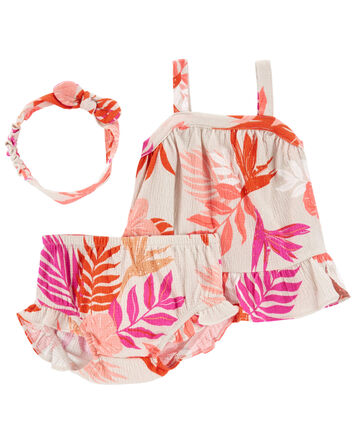 Baby 3-Piece Floral Crinkle Jersey Set