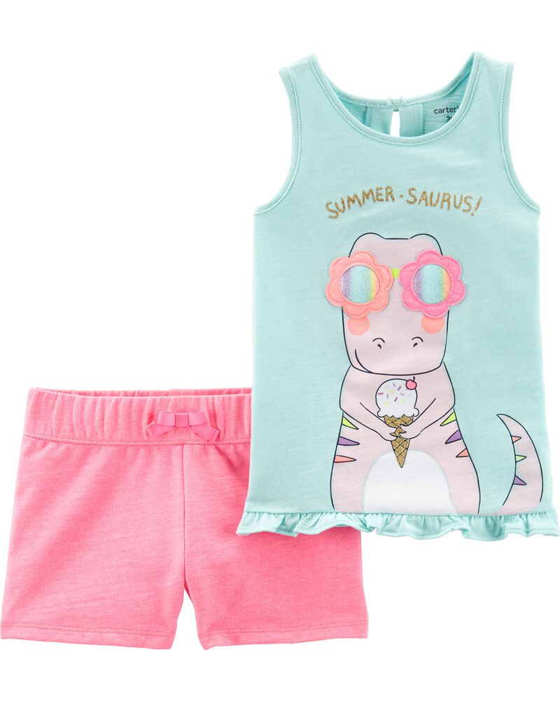 2 Piece Dinosaur Slub Tank French Terry Short Set Carters Com