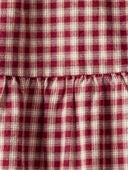 Red Plaid - Toddler Cozy Tiered Dress Made with Organic Cotton, Selected