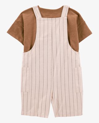 Product image 2 of Toddler 2-Piece Tee & Striped Shortall Set