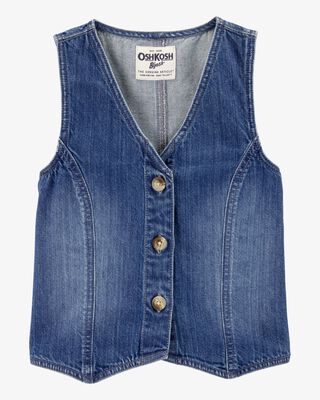 Product image 1 of Kid Iconic Denim Button-Down Vest - Blue