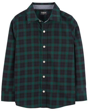 Kid Family Matching: Plaid Soft Twill Button-Front Shirt