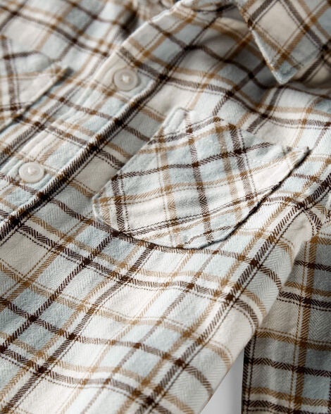 Product image 2 of Toddler Organic Cotton Herringbone Plaid Button-Front Shirt
