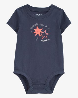 Product image 1 of Baby Sparkle Like Auntie Short-Sleeve Bodysuit - Gray
