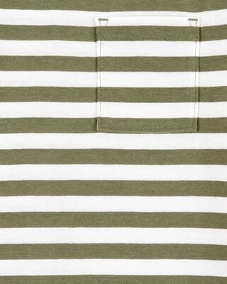 Product image 2 of Kid Striped Short-Sleeve Pocket Tee - Olive