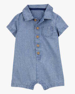 Product image 1 of Baby Chambray Polo Romper