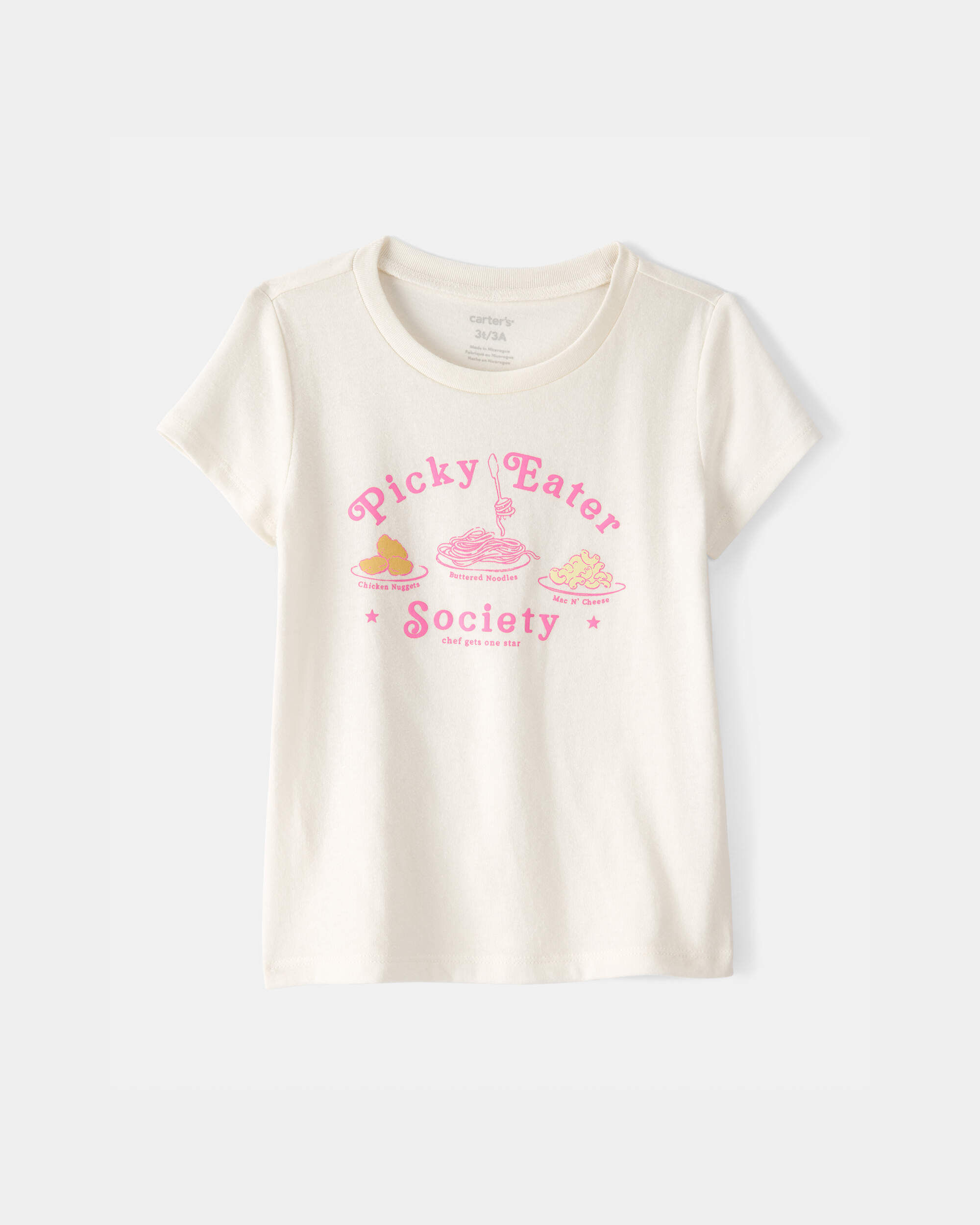 Carter's toddler girl 'picky eater' graphic tee 2T Cream
