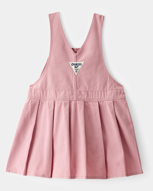 Product image 2 of Toddler Girl Pleated 100% Cotton Jumper Dress - Pink