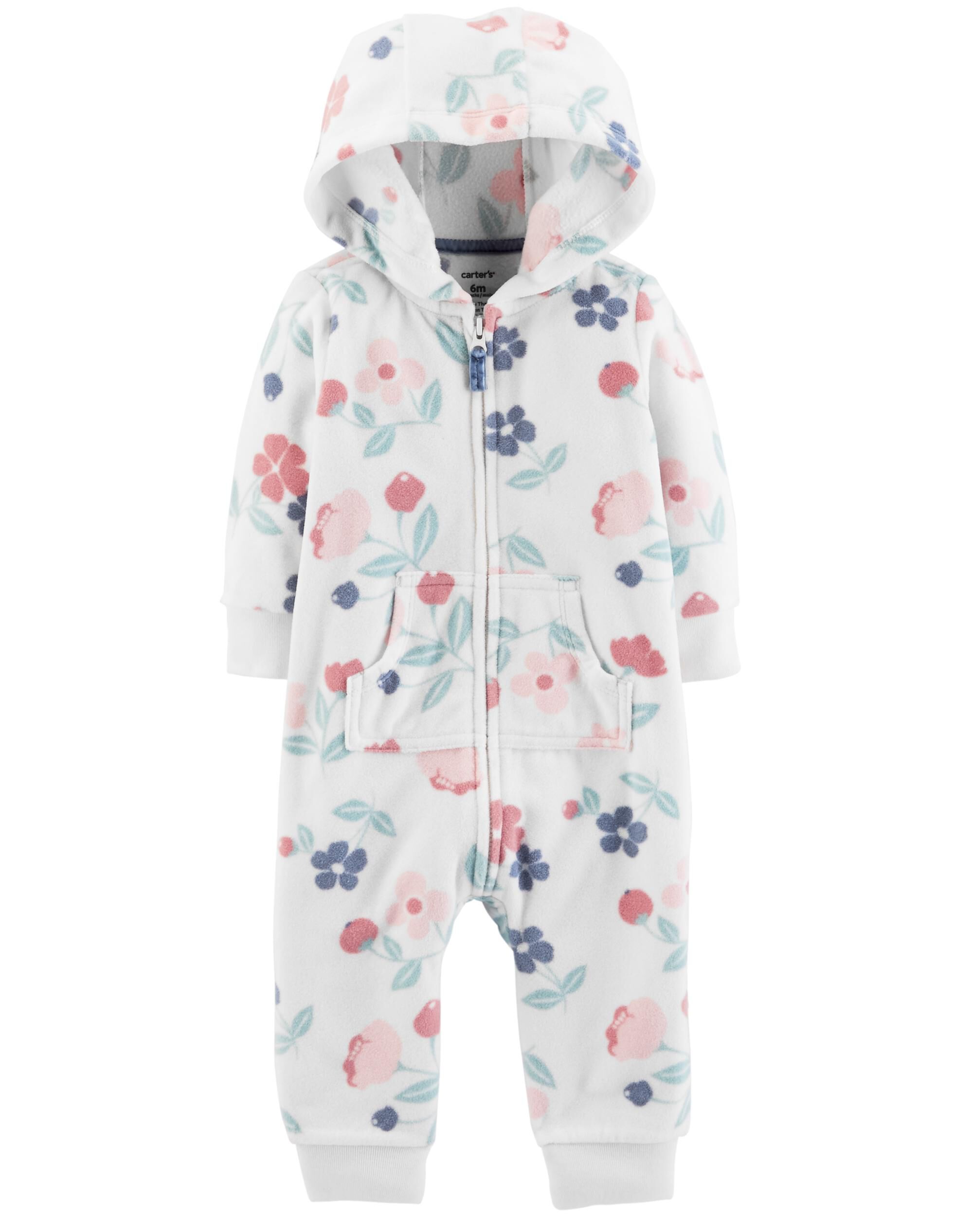 Floral Hooded Fleece Jumpsuit | carters.com