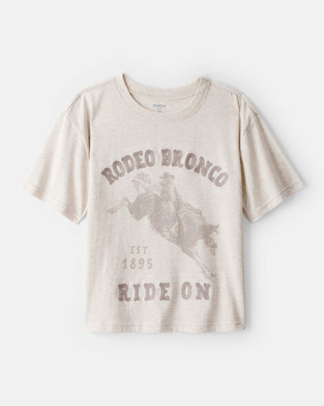 Boys Western Rodeo Short-Sleeve Graphic Tee - Ivory