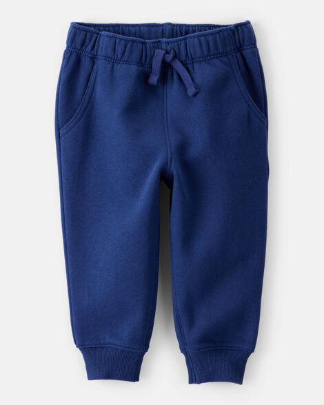 Product image 1 of Baby Boy Solid Fleece Cotton Jogger - Navy