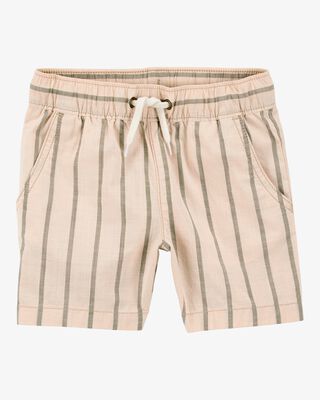 Product image 1 of Baby Striped Drawstring Shorts - Khaki