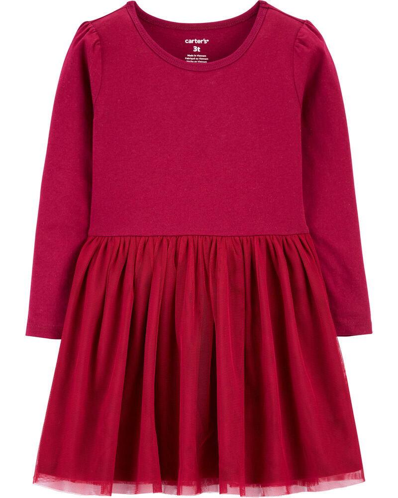 Toddler Burgundy Tutu Jersey Dress