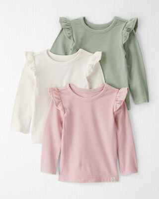 Product image 1 of Baby Girl 3-Pack Organic Cotton Ribbed Tees
