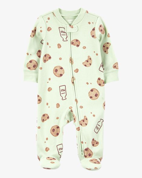  Product image 1 of Baby Milk & Cookies 2-Way Zip Cotton Sleep & Play Pajamas