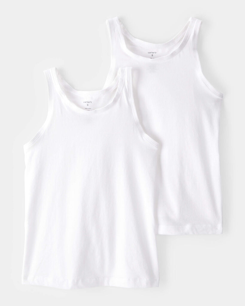 Carter'S kid 2-pack cotton cami tanks 10-12 White