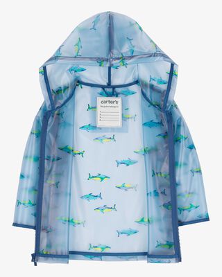 Product image 2 of Toddler Shark Translucent Rain Jacket - Blue