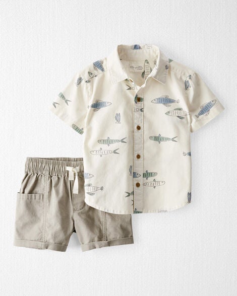  Product image 1 of Toddler 2-Piece Fish-Print Set Made with Organic Cotton