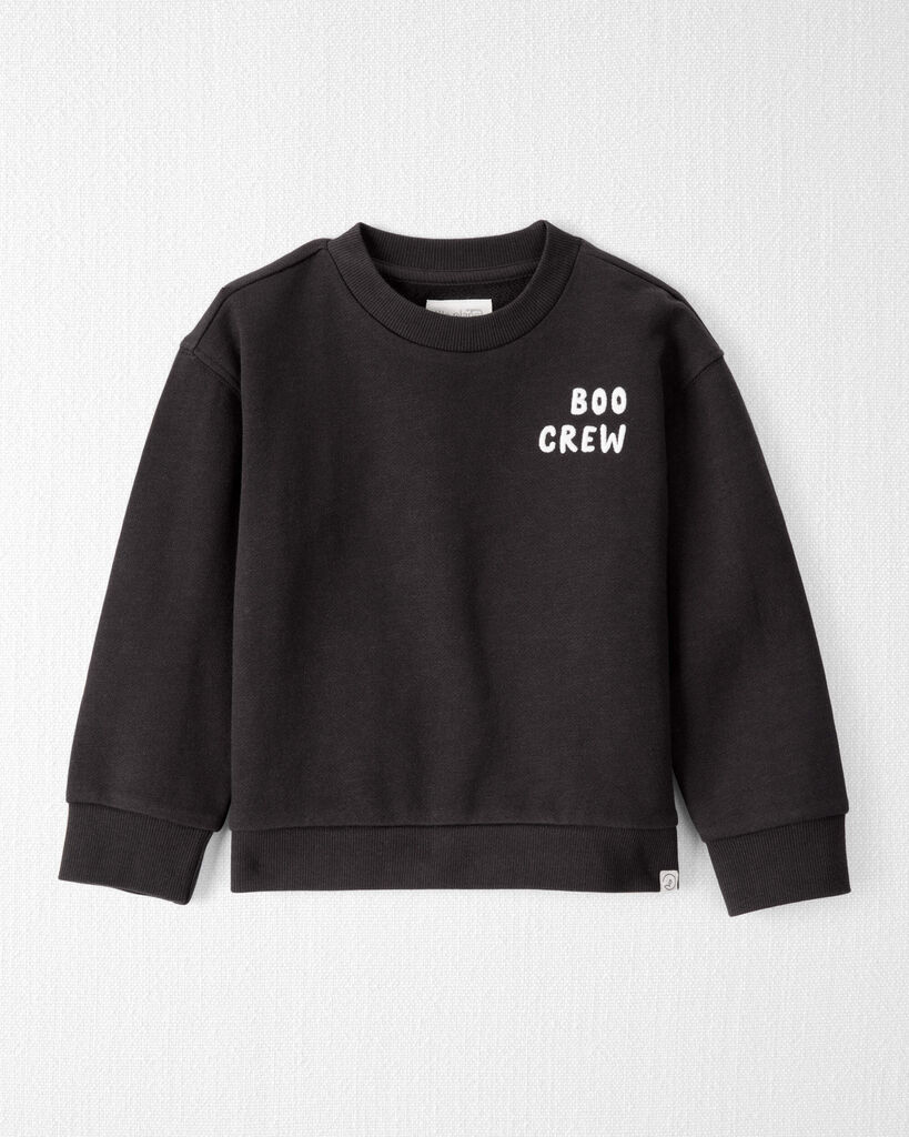 Little Planet Toddler Organic Cotton 'Boo Crew' French Terry Sweatshirt 2T Black