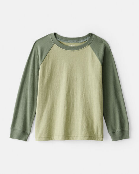 toddler boy long-sleeve raglan tee - green