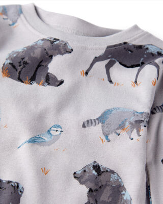 Product image 2 of Toddler Organic Cotton Pajamas in Midnight Forest Print