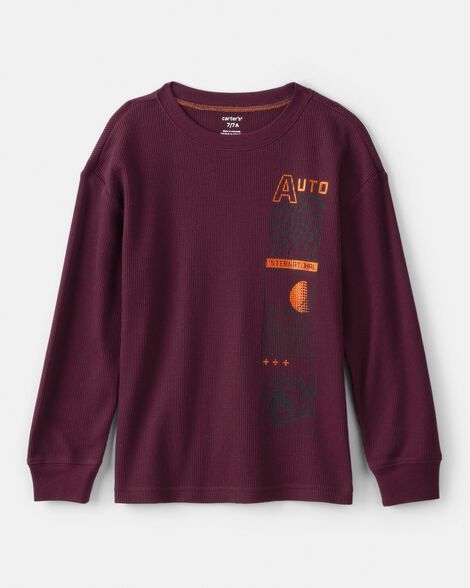 boys racing long-sleeve graphic tee - red