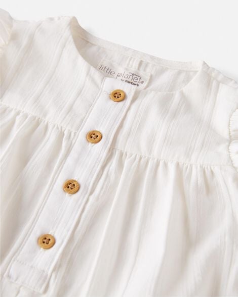 Product image 2 of Baby Textured Woven Organic Cotton Romper