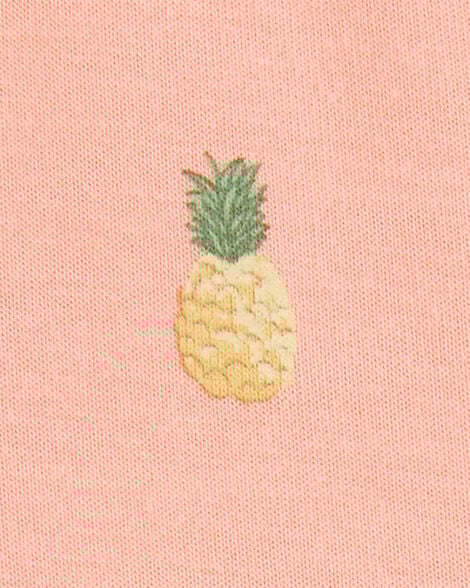 Product image 3 of Baby Girl Pineapple Print PurelySoft Bodysuit Dress - Coral