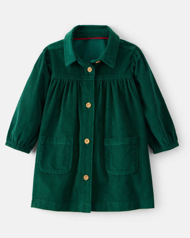 Product image 1 of Baby Girl Corduroy Long-Sleeve Dress - Green