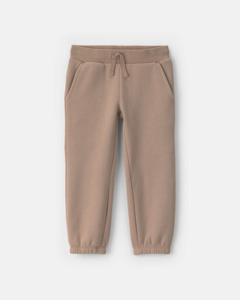 toddler girl fleece joggers - brown