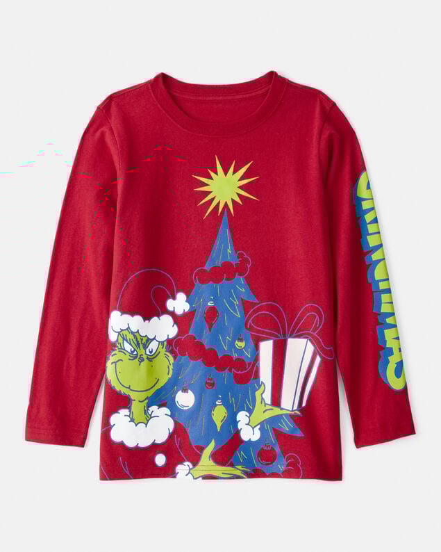 Product image 1 of Boys Dr. Seuss™ The Grinch Long-Sleeve Graphic Tee - Red