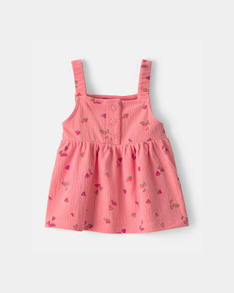 toddler girl watermelon tank top - coral