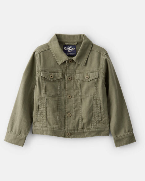 Toddler Long-Sleeve Denim Jacket - Green