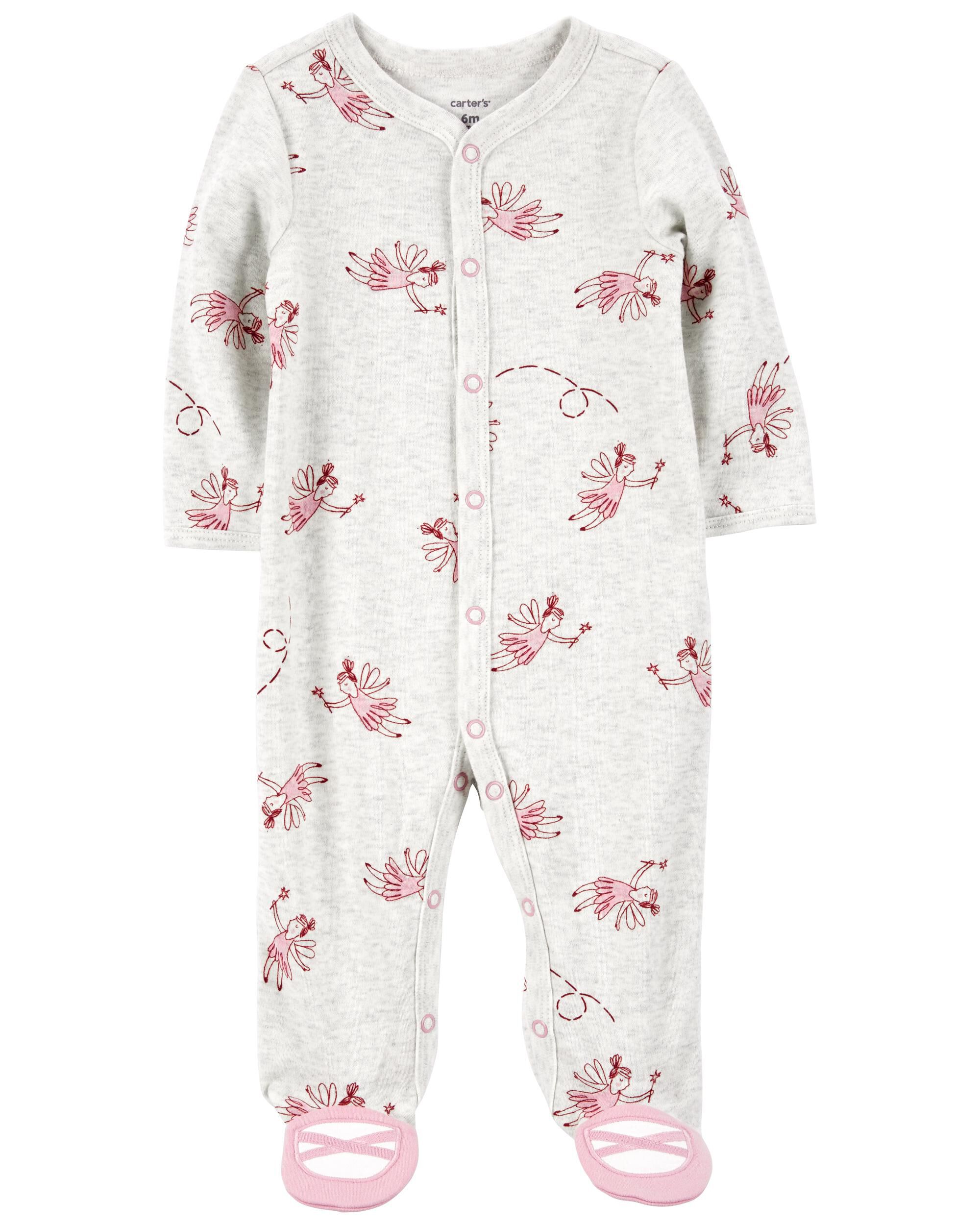 Baby Ballet Snap Up Cotton Blend Sleep Play Pajamas