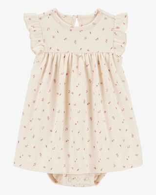 Product image 1 of Baby Floral Cotton Blend Dress - Khaki