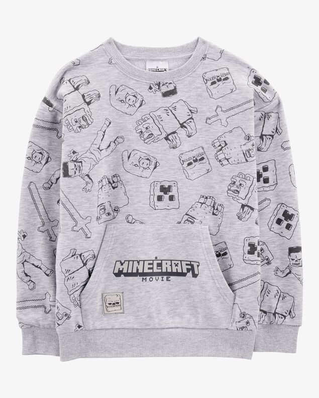 Product image 1 of Kid Minecraft Print Pullover - Grey