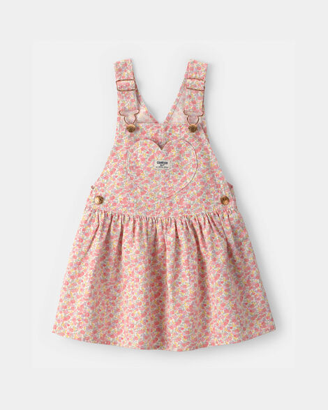 Toddler Girl Floral Heart Pocket Skirtall - Pink