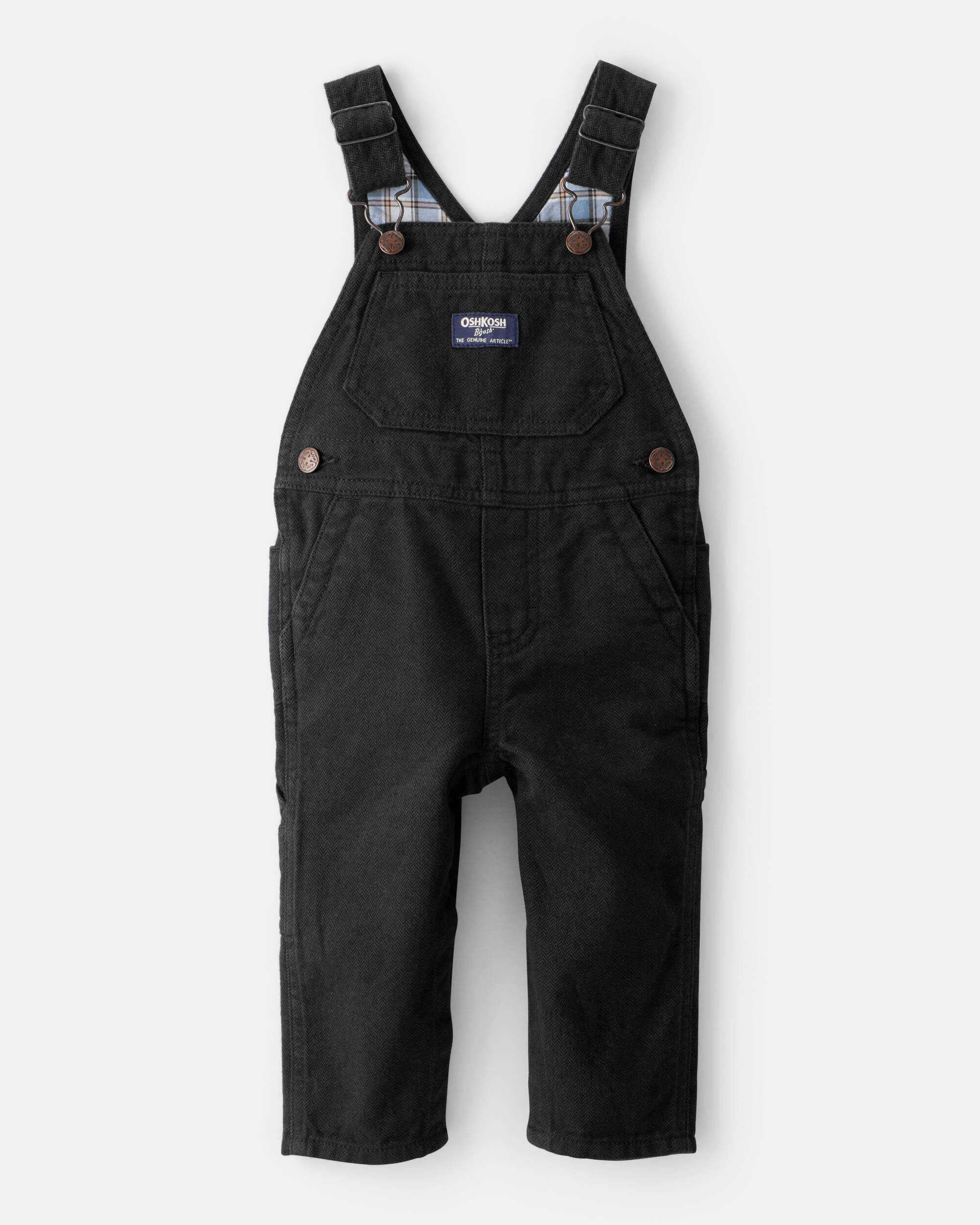 Baby Boy Herringbone Overalls - Black - OshKosh | Carter's