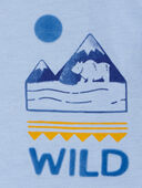 Blue - Baby Nature Bear Graphic Tee, Selected