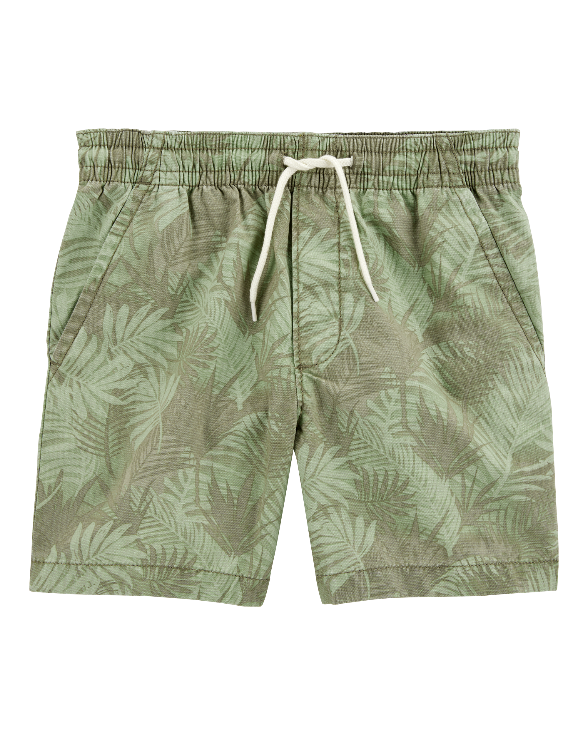 Kid Tropical Print Pull-On Bermuda Short - Green