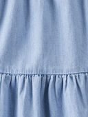 Ozone Wash Chambray - Kid Organic Cotton Chambray Dress, Selected