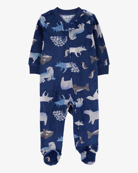 Product image 1 of Baby Arctic Animals Zip-Up Velboa Sleep & Play Pajamas