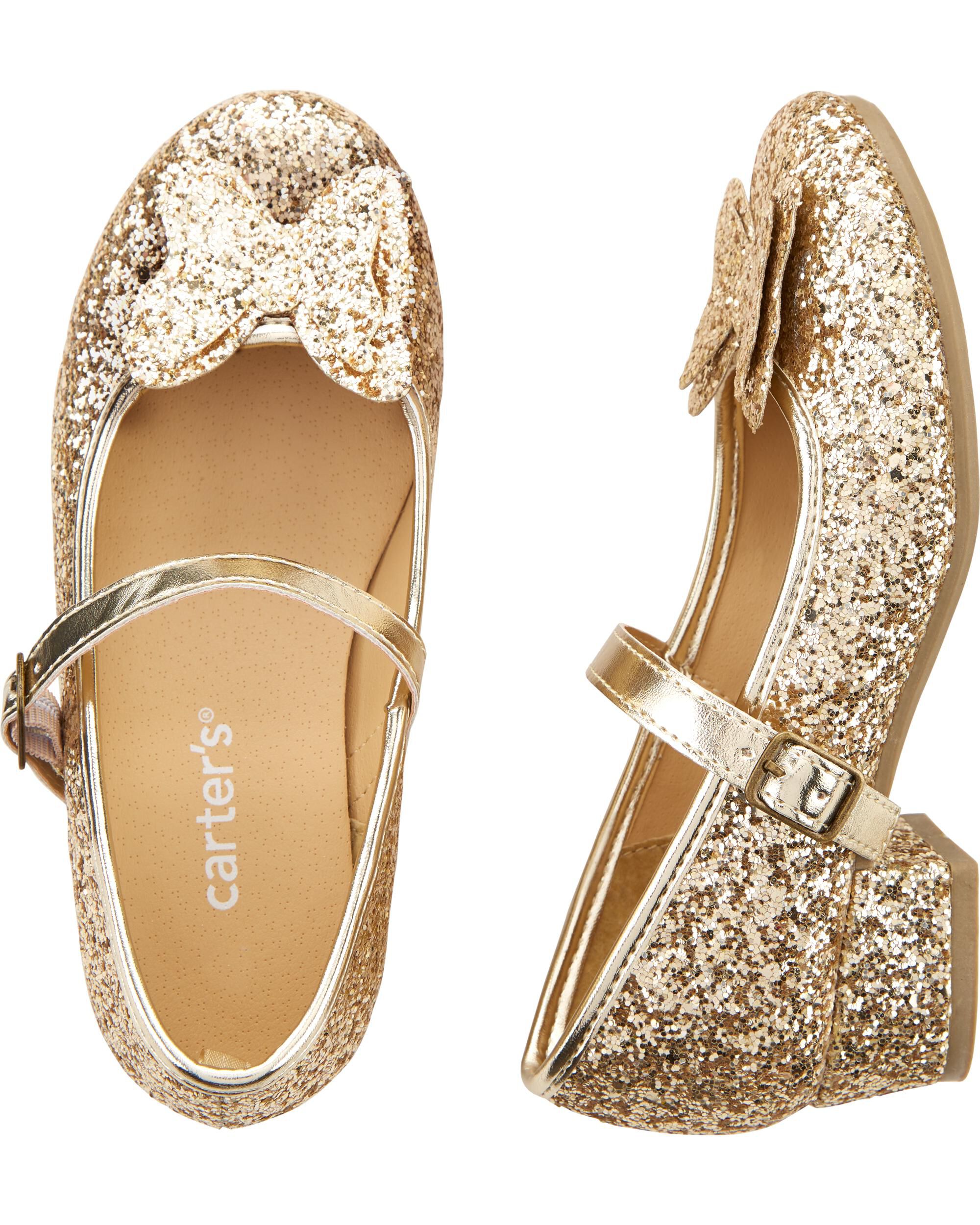carter's gold glitter shoes