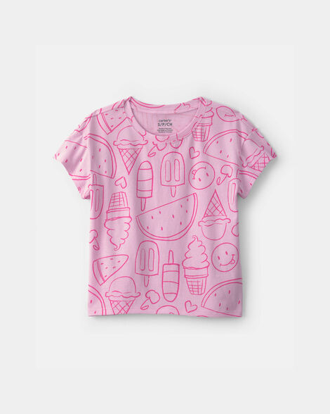 girls summer treats top - pink