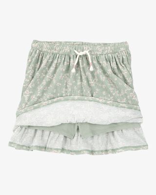 Product image 2 of Kid Floral Crinkle Skort - Green