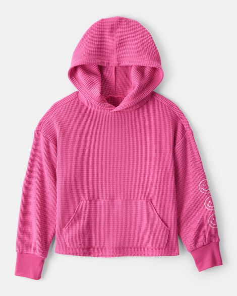 Girls Thermal Hooded Top - Pink