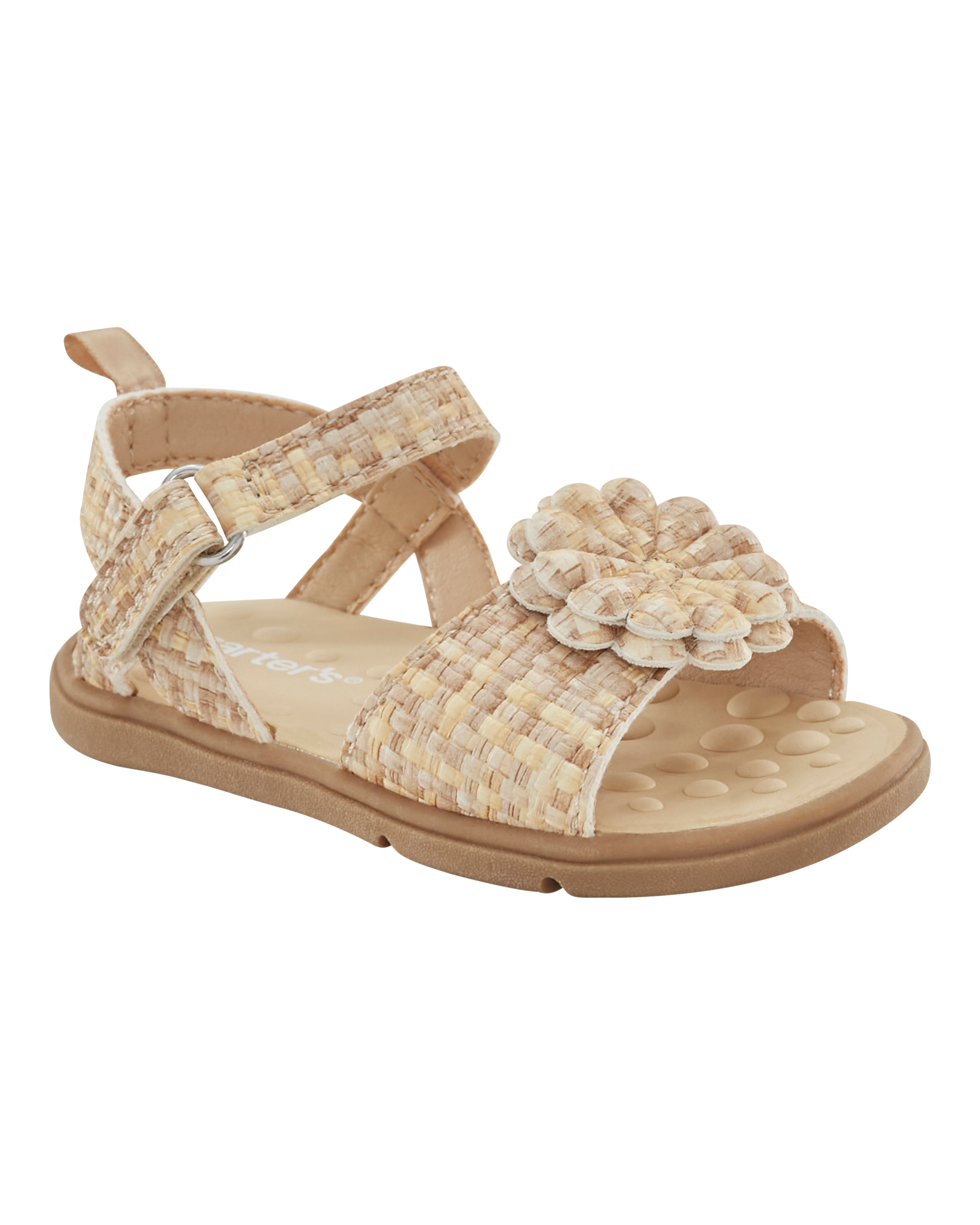 Baby  Every Step® First Walker Woven Flower Accent Sandals - Beige