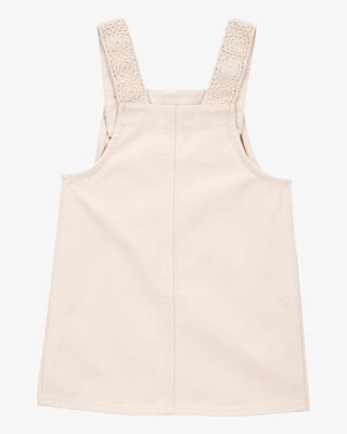 Product image 2 of Toddler Twill Floral Embroidered Shortalls - Ivory